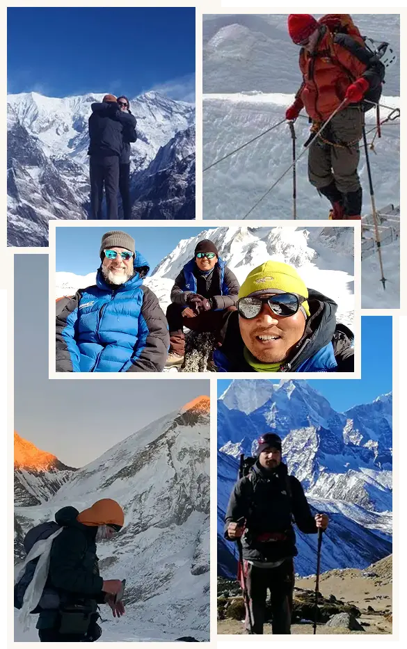 Sherpa Expedition & Trekking guides and trekkers on Himalayan trails